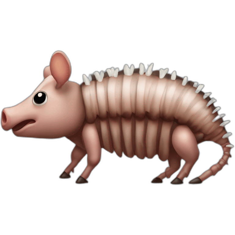 Black pig armadillo cow centipede insect with white back emoji