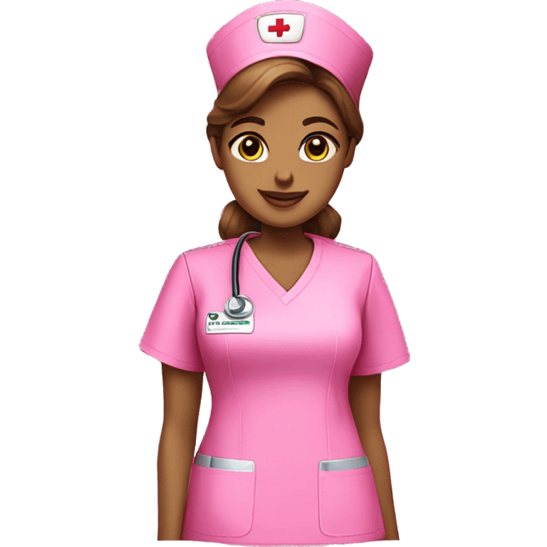 Hot pink nurse scrub top with glitter  emoji