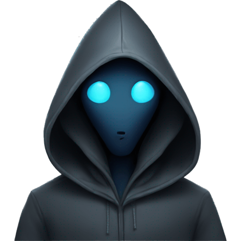 mysterious hooded alien staring emoji