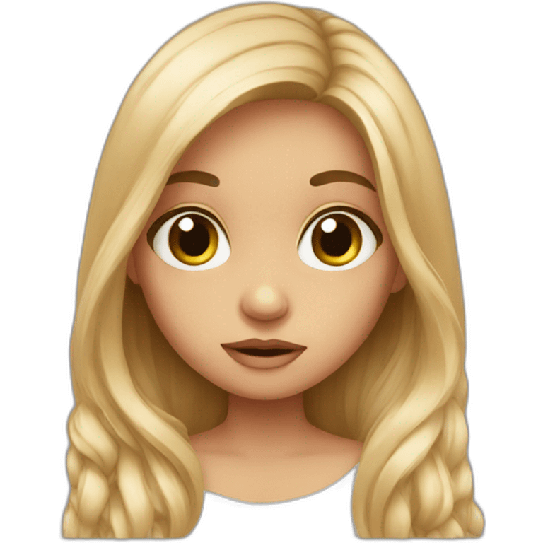 Big eyes girl long hair emoji