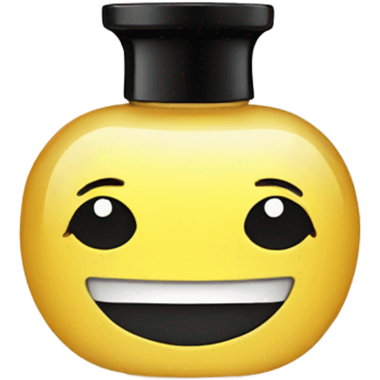 smiling perfume with black cap emoji