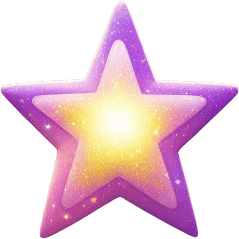 Light pink , purple and yellow Magic star sparkles emoji