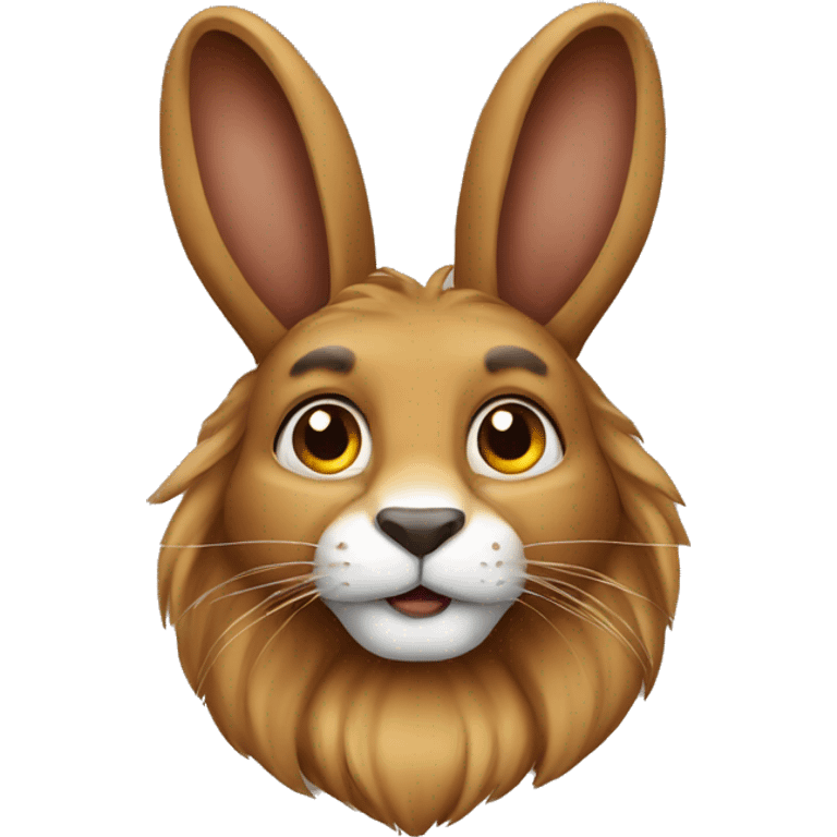 Brown lion head rabbit  emoji