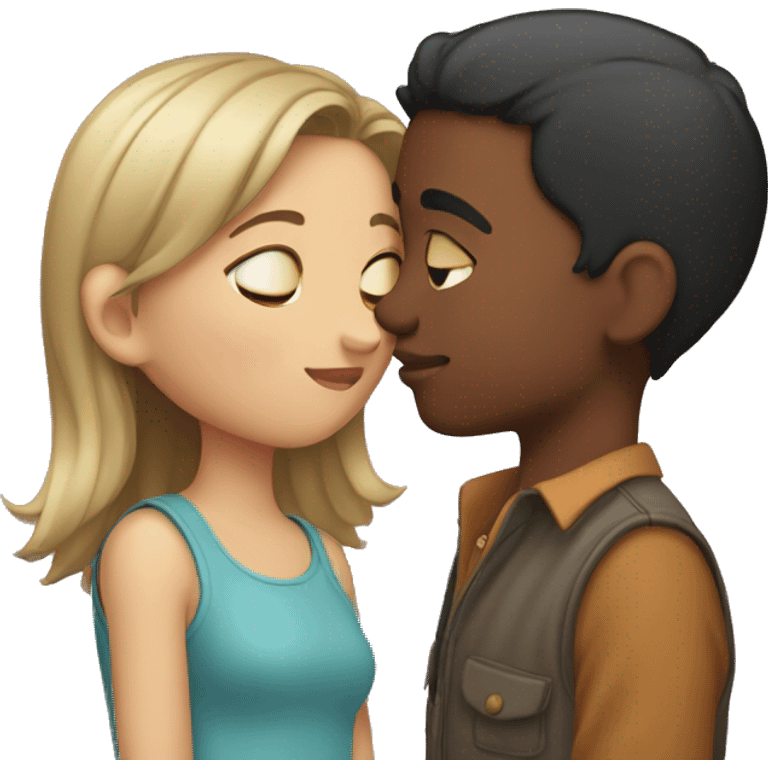 Girl kissing a boys forehead  emoji