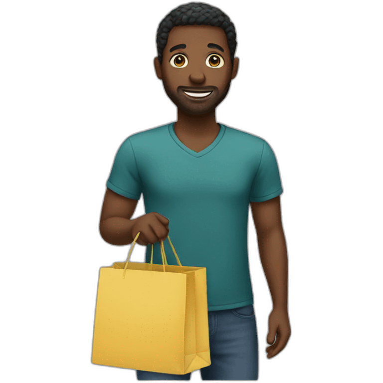 Black man shopping emoji