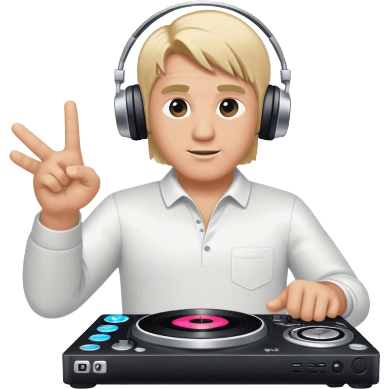 blond big man dj pointingleft emoji