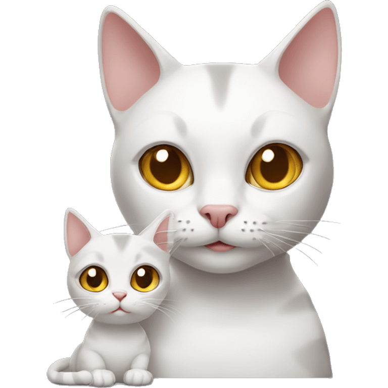 Cat and litle cat emoji