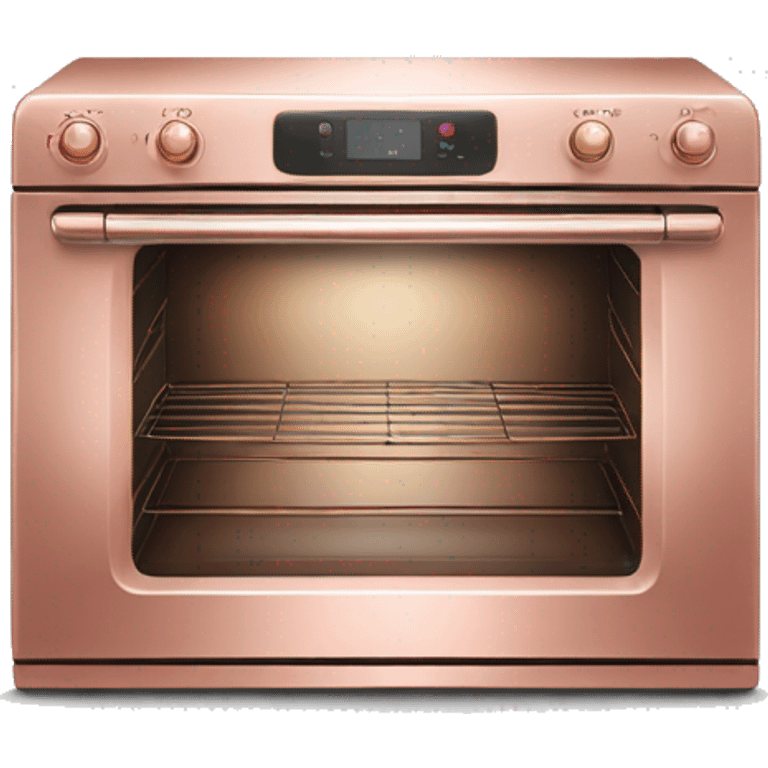 Realistic side view of rose gold oven. emoji