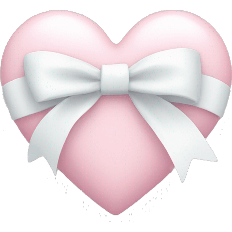 Pastel pink heart with white bow emoji