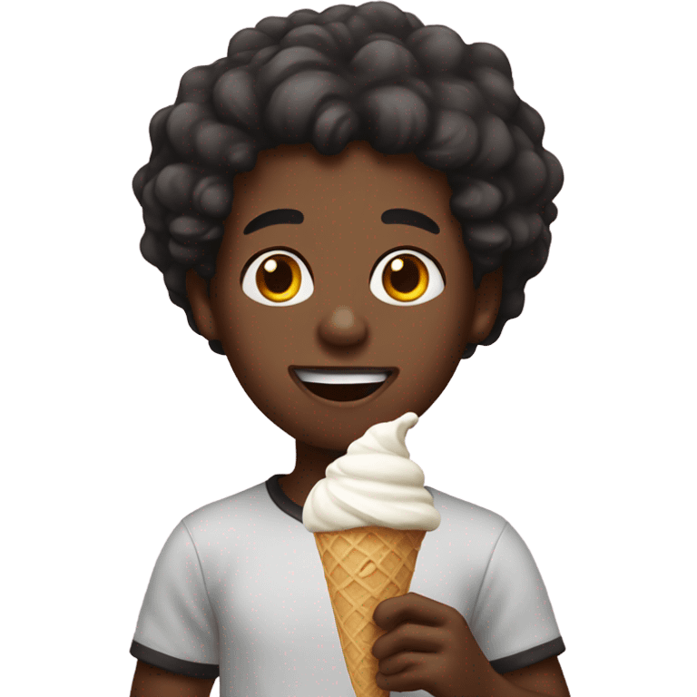 Black boy ice cream emoji