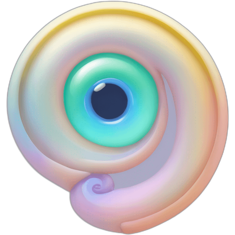 Spirale translucide et irisée aux tons pastels. emoji