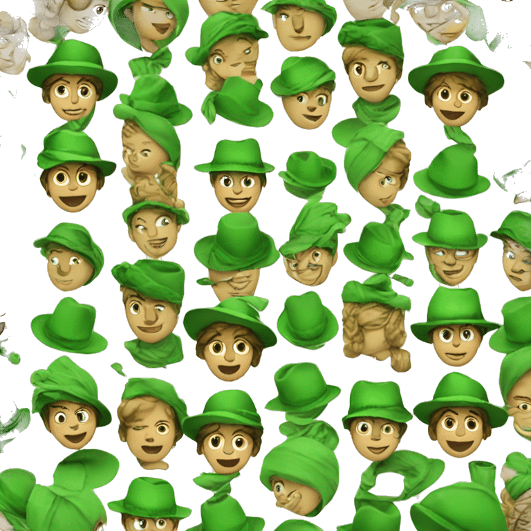 person with green hat green geaotee emoji