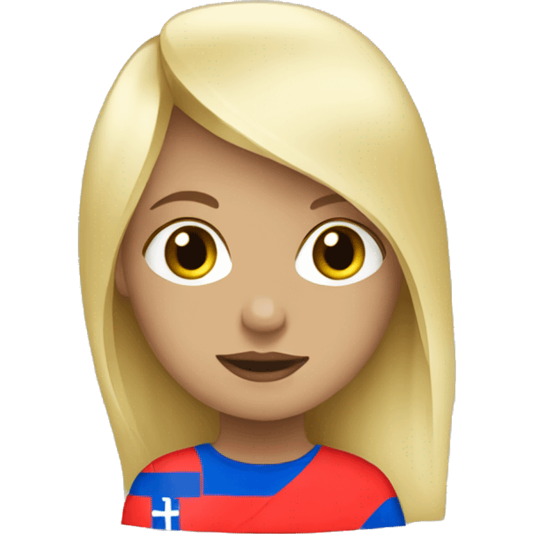 Blond girl with serbia flag emoji