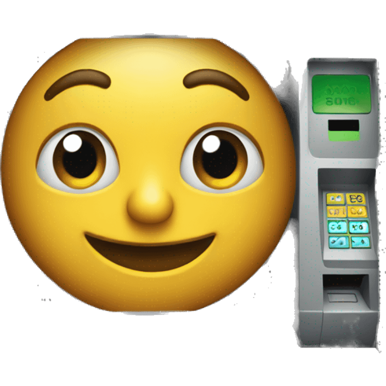 ATM machine + curious face emoji