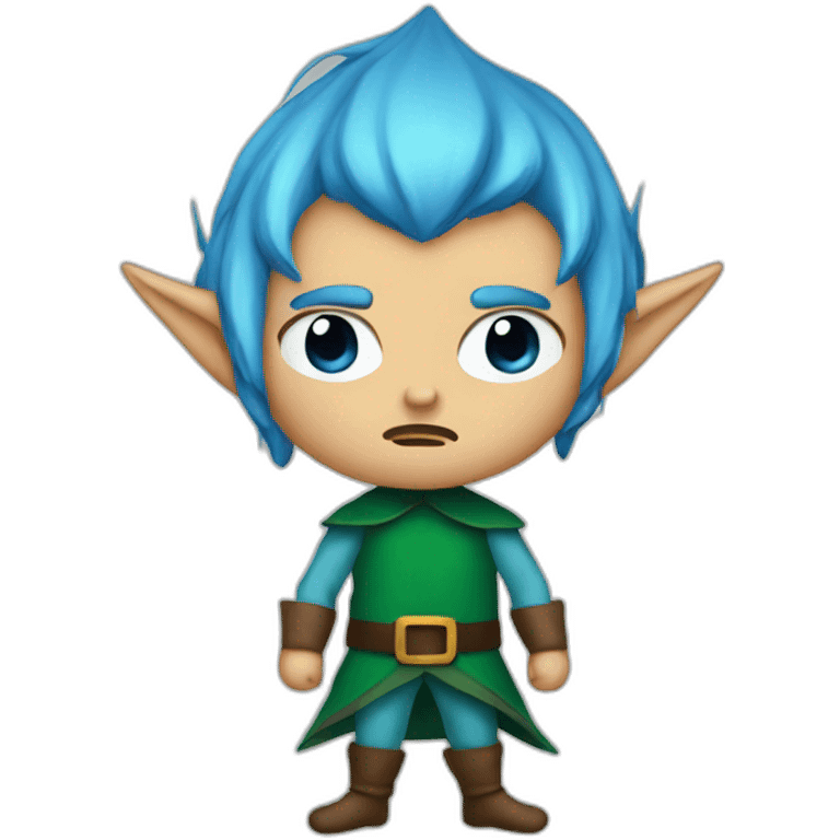 elf with blue hair angry emoji