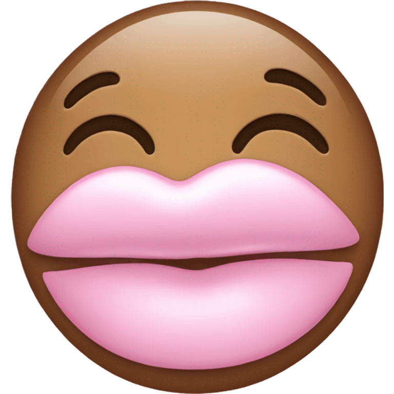 Kiss emoji with a light pink kiss emoji