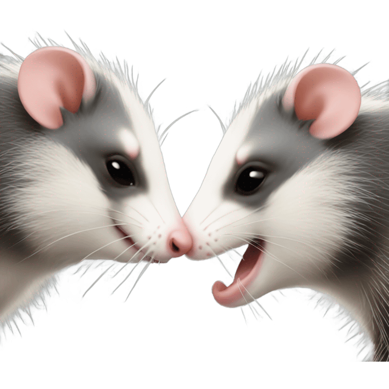 Opossum kissing emoji