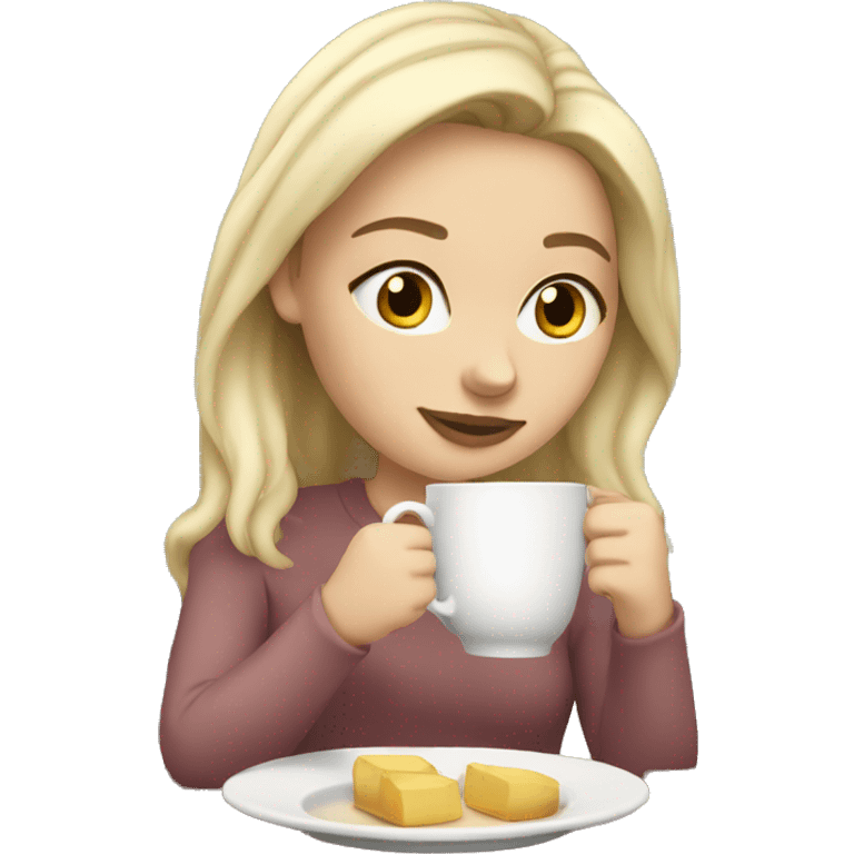 White girl sipping tea  emoji