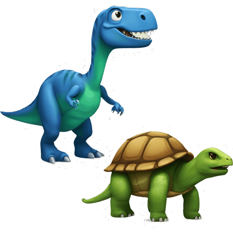 Dinosaur and turtle emoji