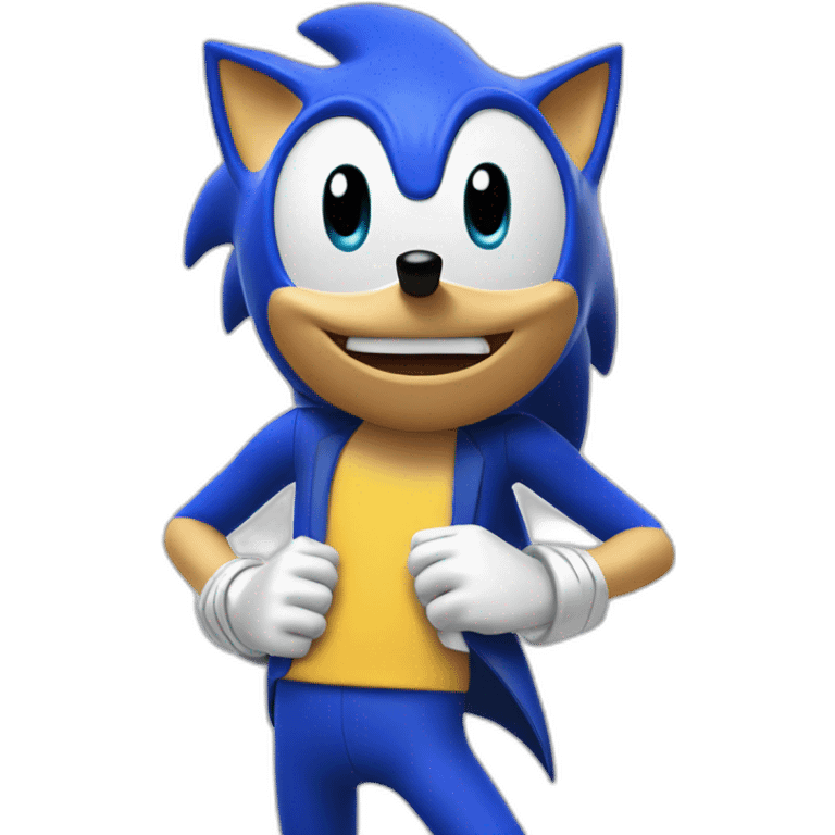 Hello good day with Sonic the headhog emoji