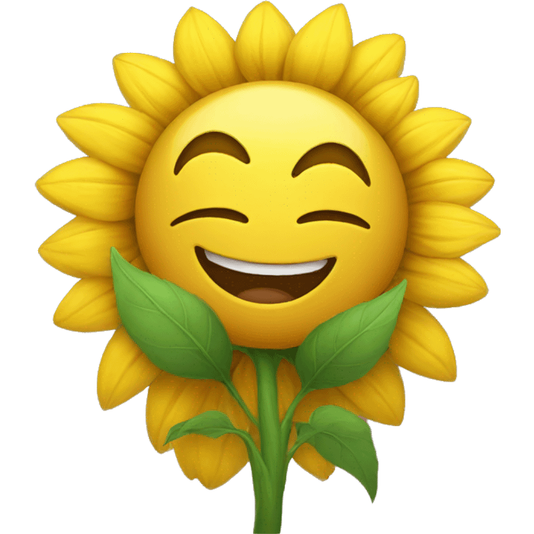 Hugging sunflower emoji