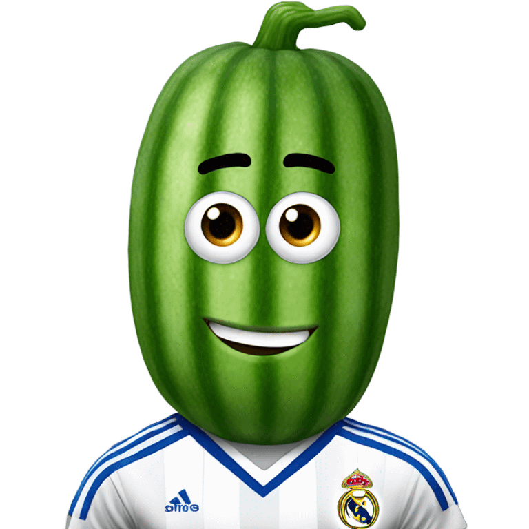 Cucumber with Real Madrid jersey emoji