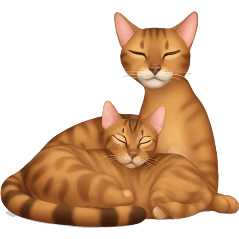 Abyssinian and Bengal cat sleeping  emoji