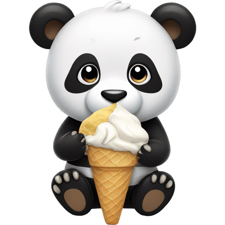 Panda eating ice cream emoji