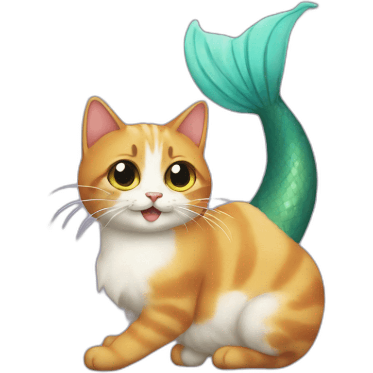 Cat with a mermaid tail emoji