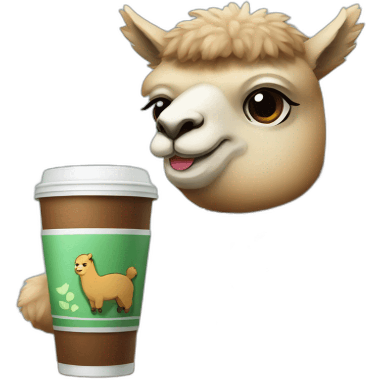 Alpaca drink coffee emoji