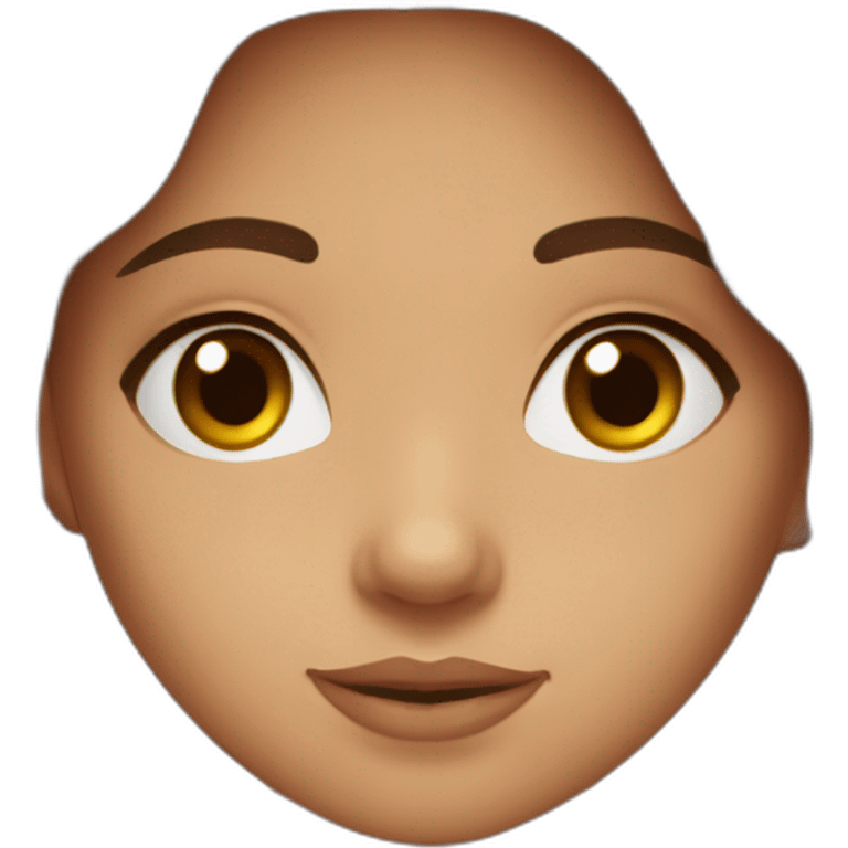 Beautiful Cypriot girl with brown hair and brown eyes and tanned skin emoji