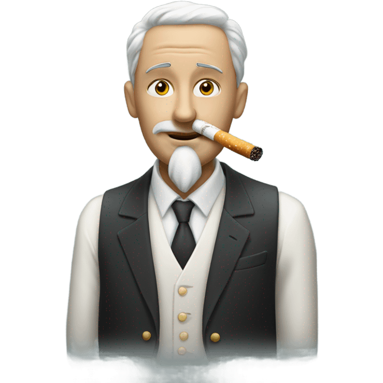 un homme riche qui fume la cigarette  emoji