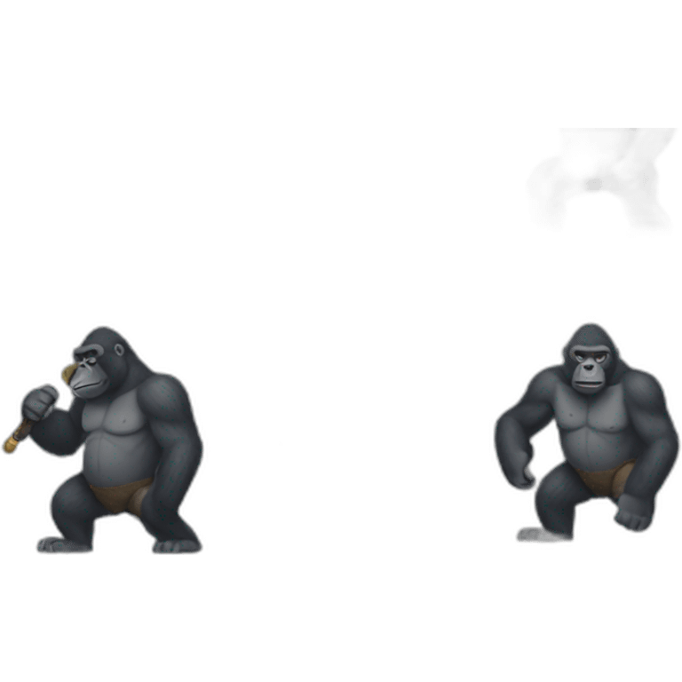 Gorilla holding a sword emoji