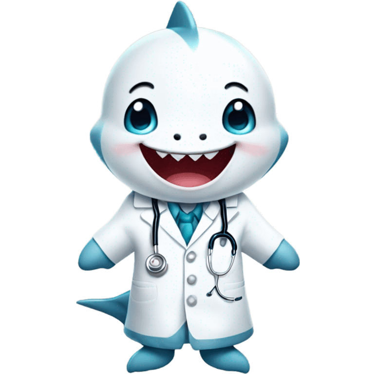 a baby shark doctor, white coat emoji