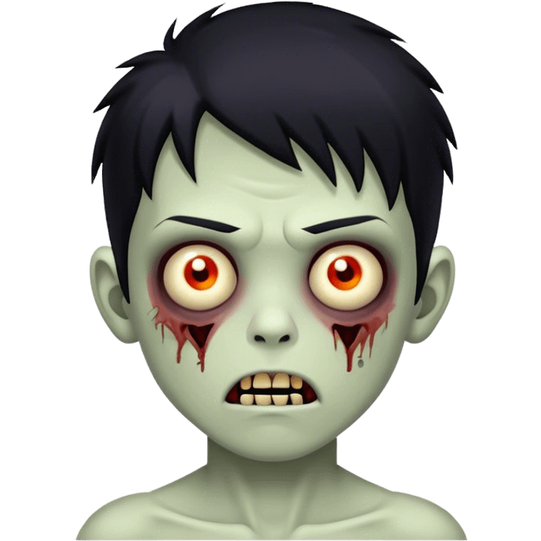 boy zombie with black hair emo emoji