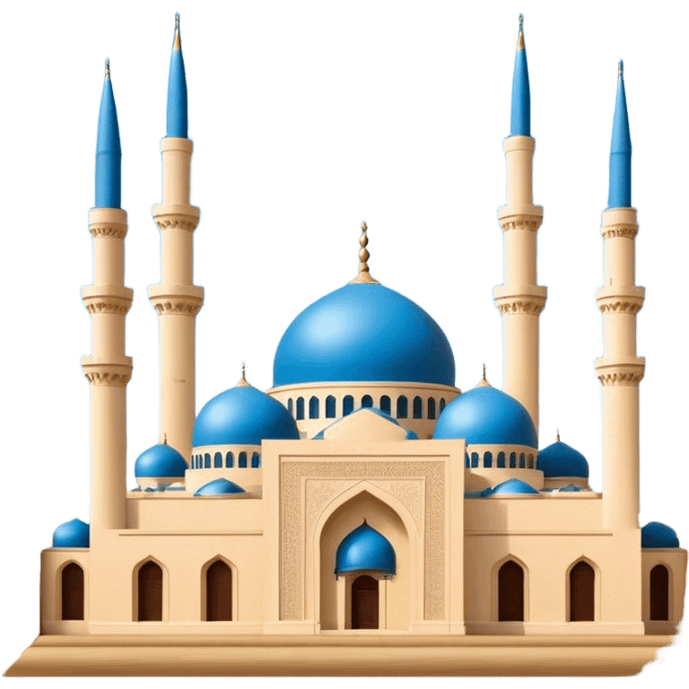 Mohammad Al-Amin Mosque Emoji of Beirut – Featuring its blue dome, tall minarets, and Arabic calligraphy. emoji