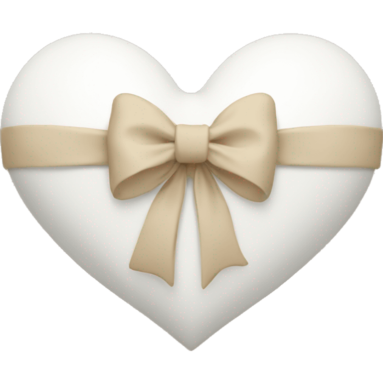 white heart with beige bow emoji