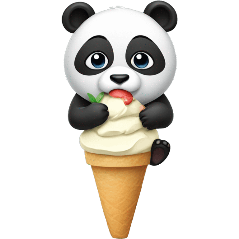 Panda eating ice cream emoji