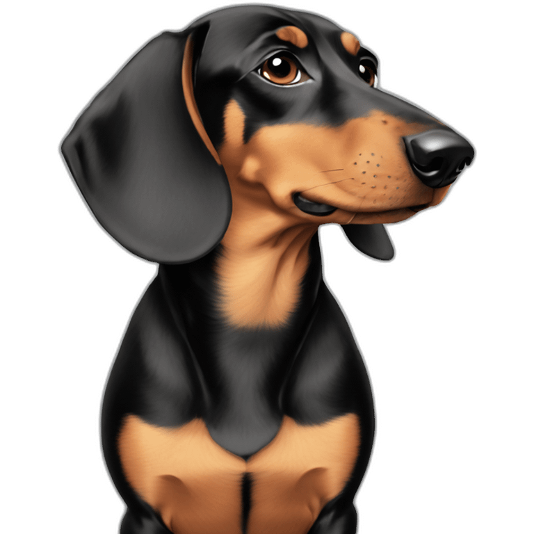 Dog head reality dachshund sideways lefts emoji