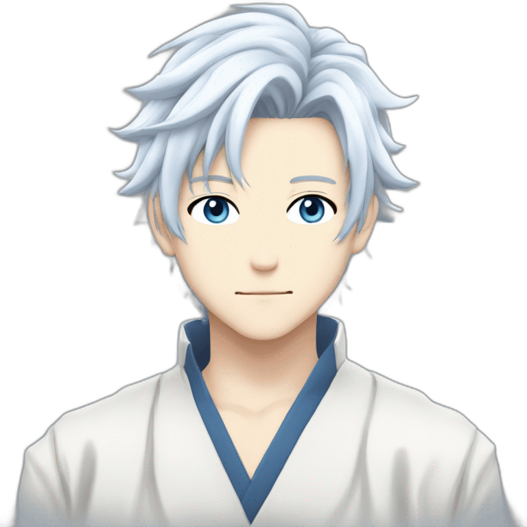 Gojo satoru blue eyes white haur young adult emoji