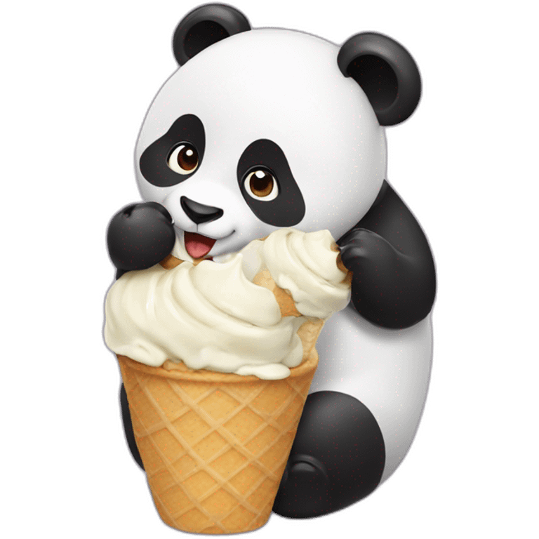 Panda eating ice cream emoji