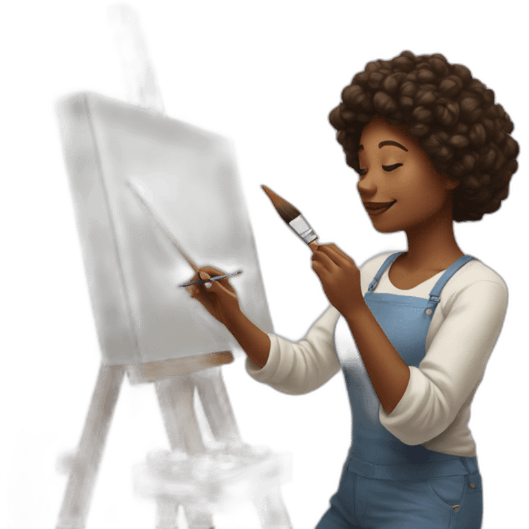 artist painting something colorful on the canvas emoji