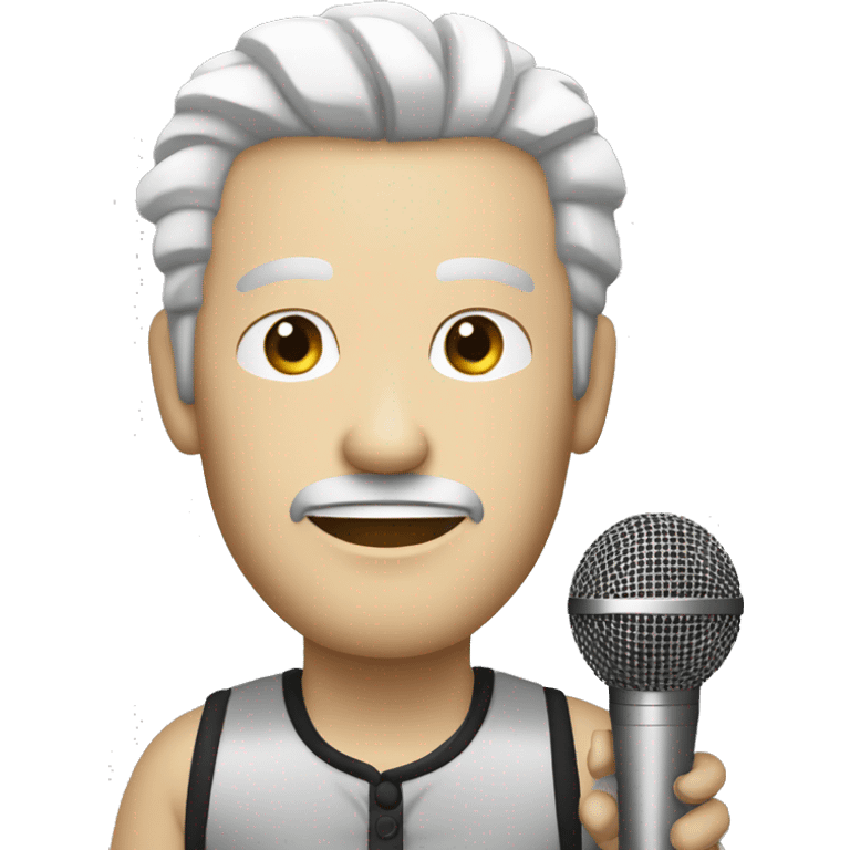 singer white man with mmicrophone emoji