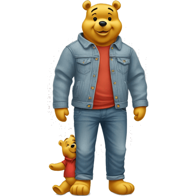 Winnie the pooh in shirt and jeans emoji