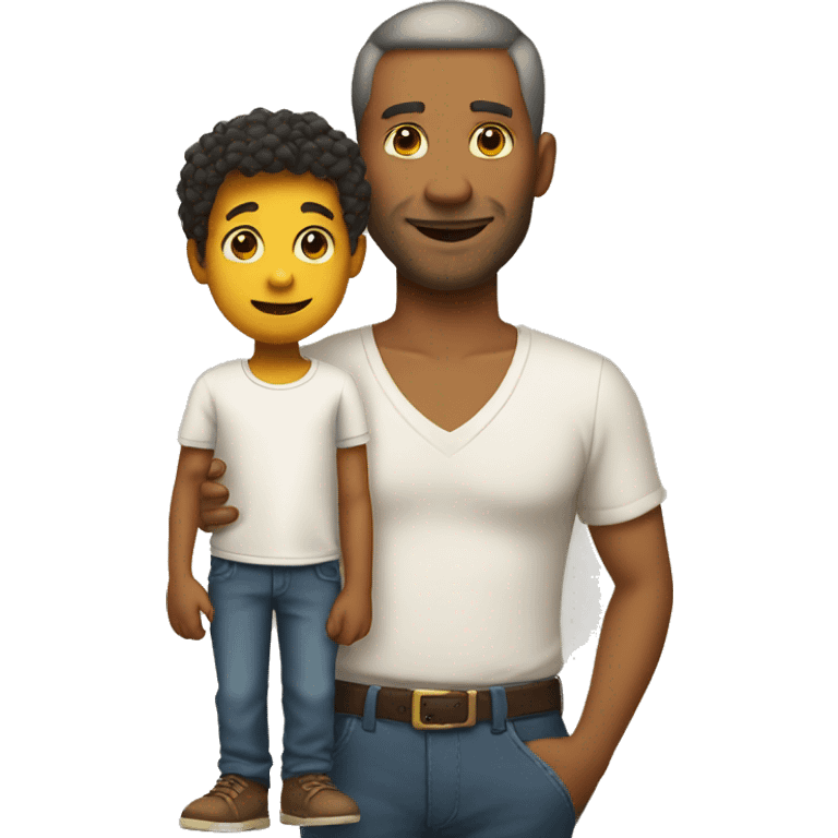 father and son yellow skin emoji