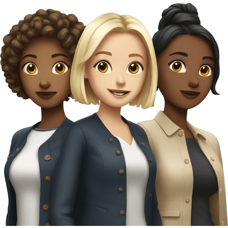 a trio of foreign girls in london emoji