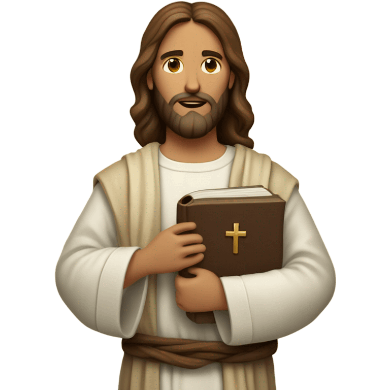 Jesus holding bible emoji