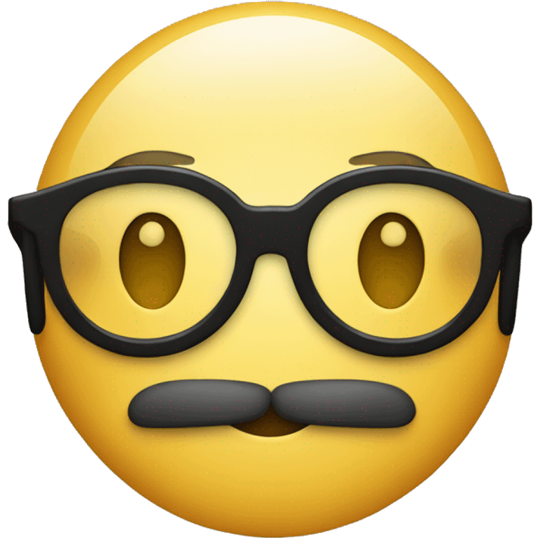 smiley face with goatee and glasses emoji