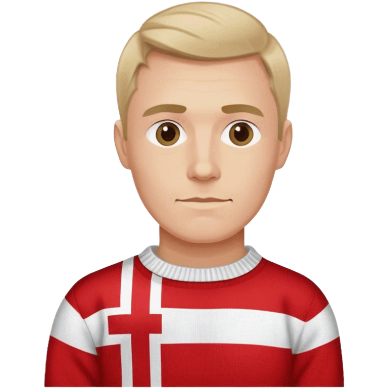 Danish man in sweater with danish flag emoji