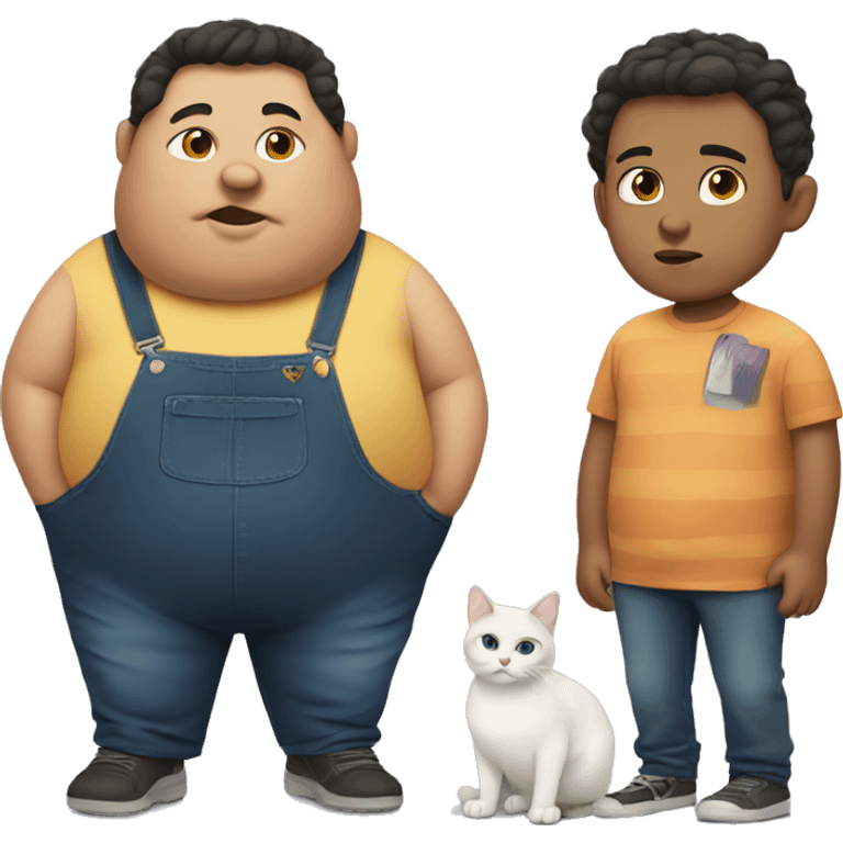 Fat boy with a cat emoji